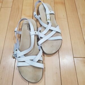 G.H. Bass & Co. White Crisscross Sandals